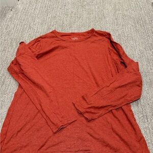 Time and Tru Men's Rust Long Sleeve Tee